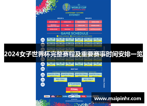 2024女子世界杯完整赛程及重要赛事时间安排一览