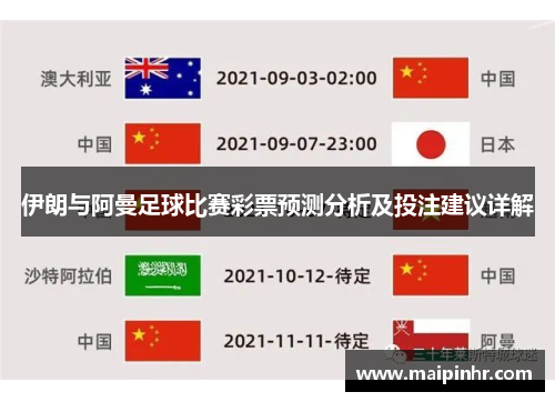 伊朗与阿曼足球比赛彩票预测分析及投注建议详解